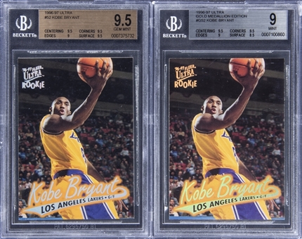 Lot Of (2) 1996-97 Ultra Kobe Bryant Rookie Cards - Including Gold Medallion Edition